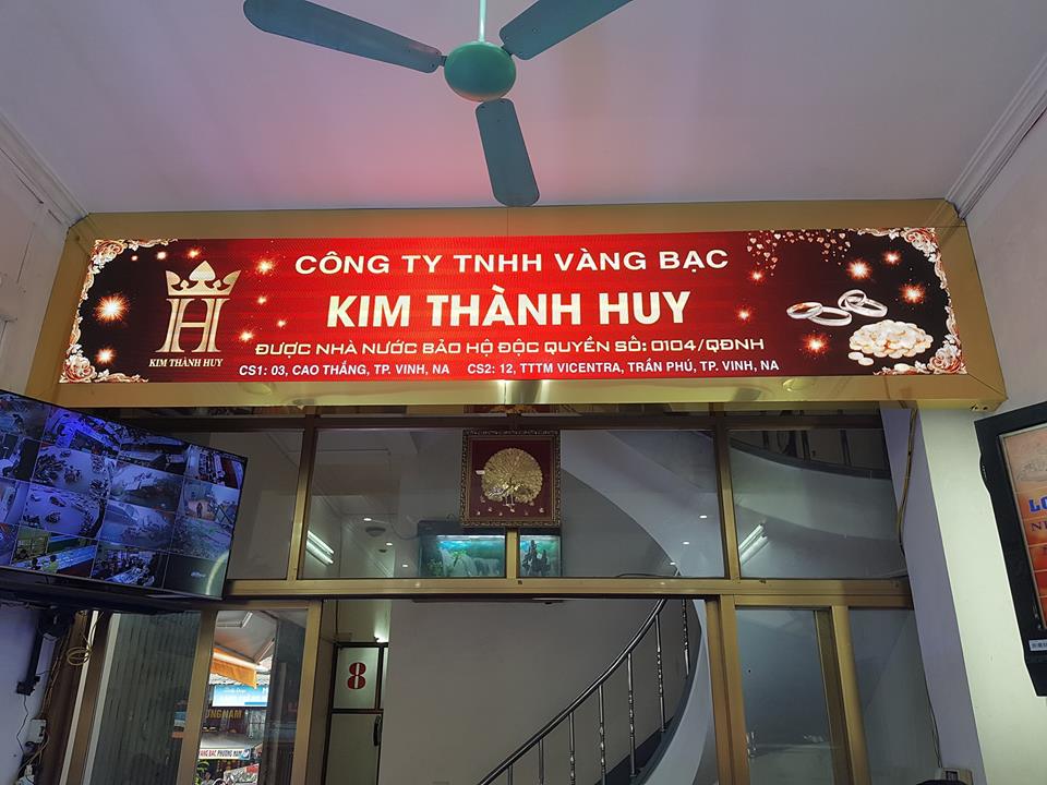 Làm biển quảng cáo tại Vinh cty vàng bạc Kim Thành Huy